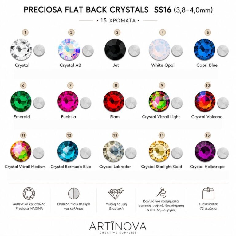 ss16 preciosa flat back crystals15 colors