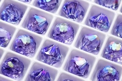PRECIOSA® crystal beads σε Tanzanite AB με ιριδίζουσα λάμψη